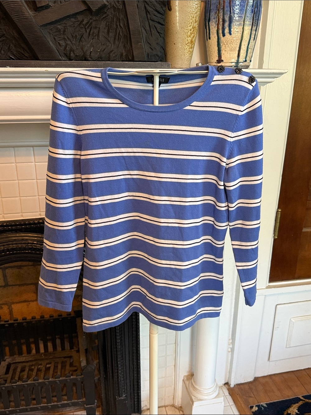 Carlisle Blue and White Striped Long Sleeve Knit - worn twice.